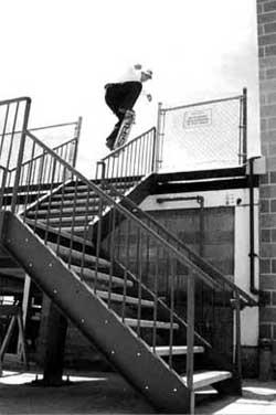 Owner Mike Jackson - big stair ollie